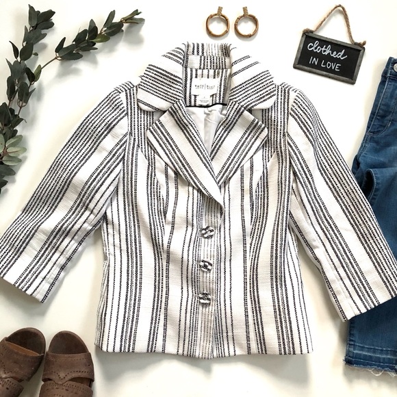 White House Black Market Jackets & Blazers - White House Black Market White Stripe Work Blazer